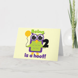 Carte Hoot Owl 2e anniversaire T-shirts et cadeaux