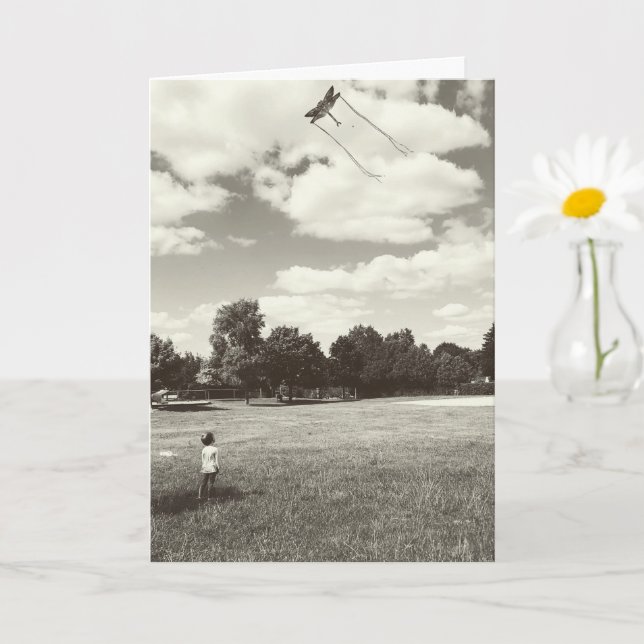 Carte Hope Inspiration Enfant volant Kite Sunny Day (Petite plante)