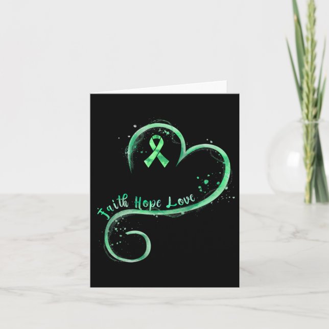 Carte Hope Love Green Ribbon Sensibilisation à la santé  (Devant)