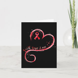 Carte Hope Love Red Ribbon Sensibilisation aux maladies 