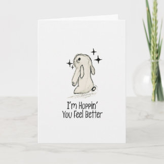 Carte Hoppin’ You Feel Better Bunny Get Well Card