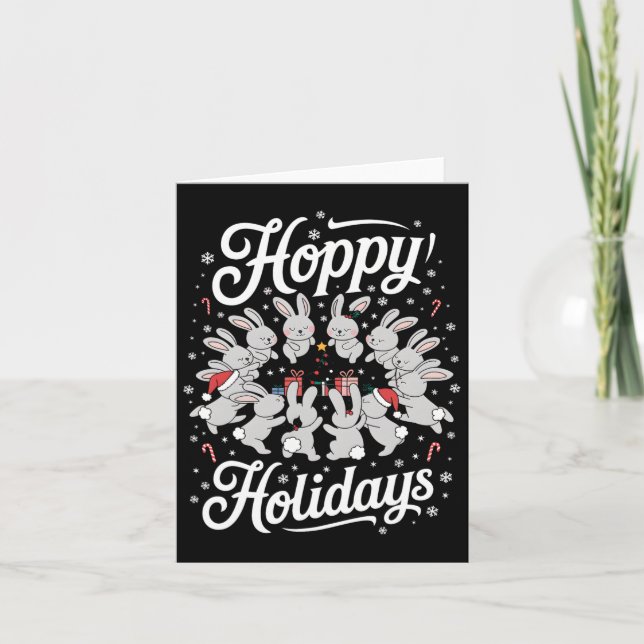 Carte Hoppy Vacances Rabbit Amoureux Noël Bunny Famille (Devant)