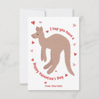 Carte "Hoppy Valentine's Day" Kangaroo Valentine