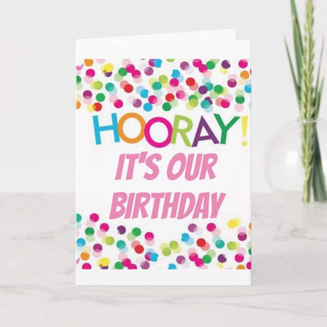 CARTE HORAIRE À MON ****À NOTRE ANNIVERSAIRE**** (Devant)