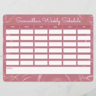 Carte Horaire hebdomadaire de l'école de Rose