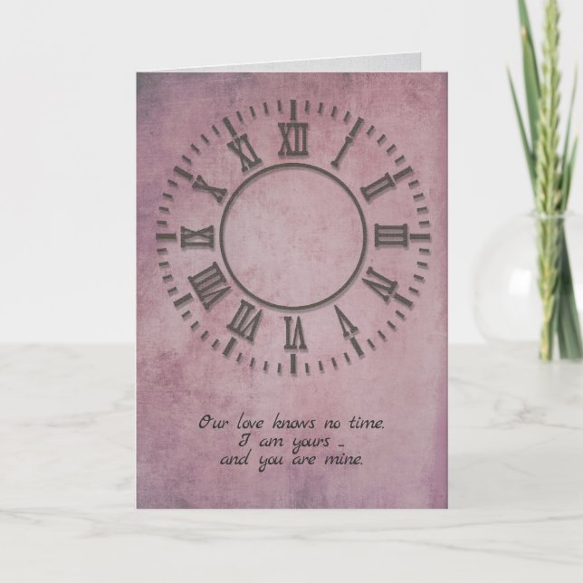 Carte horloge anniversaire sans mains (Devant)
