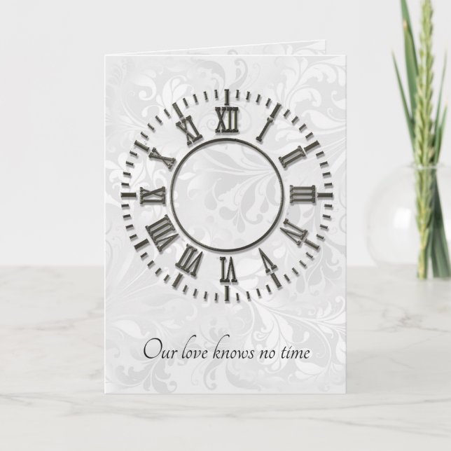 Carte Horloge Anniversaire sans mains (Devant)