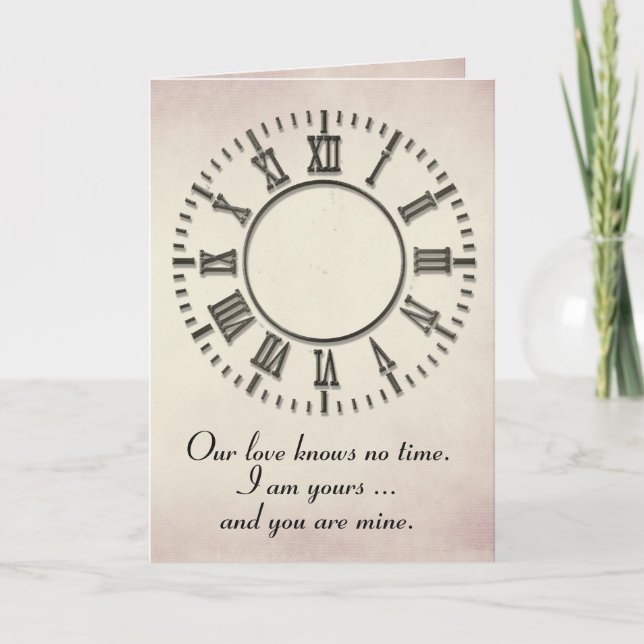 Carte Horloge Anniversaire sans mains (Devant)