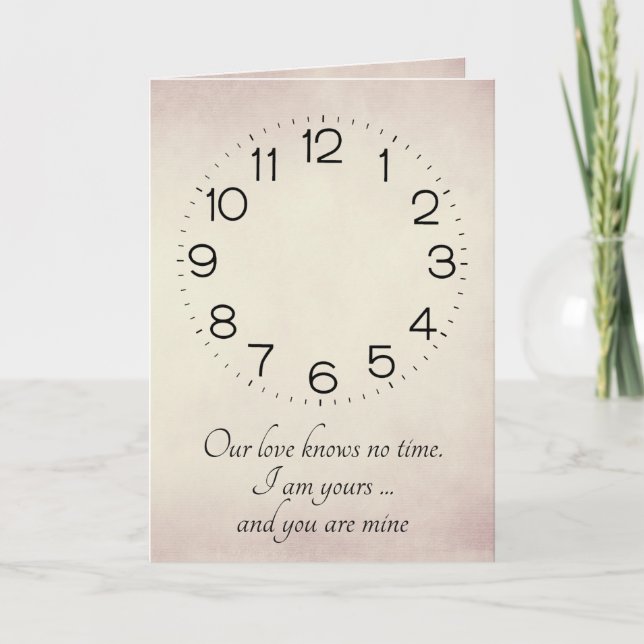 Carte Horloge Anniversaire sans mains (Devant)