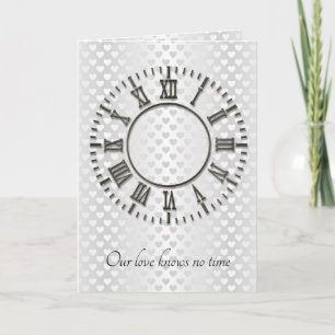 Carte Horloge Anniversaire sans mains ni coeur