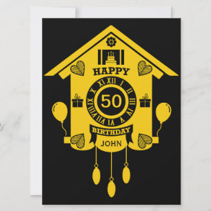 Carte Horloge de Cuckoo Joyeux 50e anniversaire