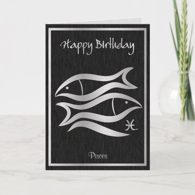 Carte Horoscope élégant de Poissons de joyeux (Devant)