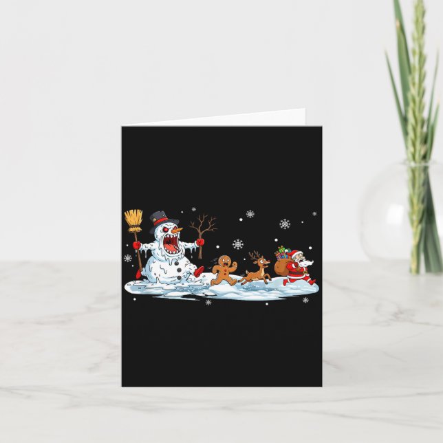 Carte Horror Snowman Christmas Reindeer Gingerbread Sant (Devant)