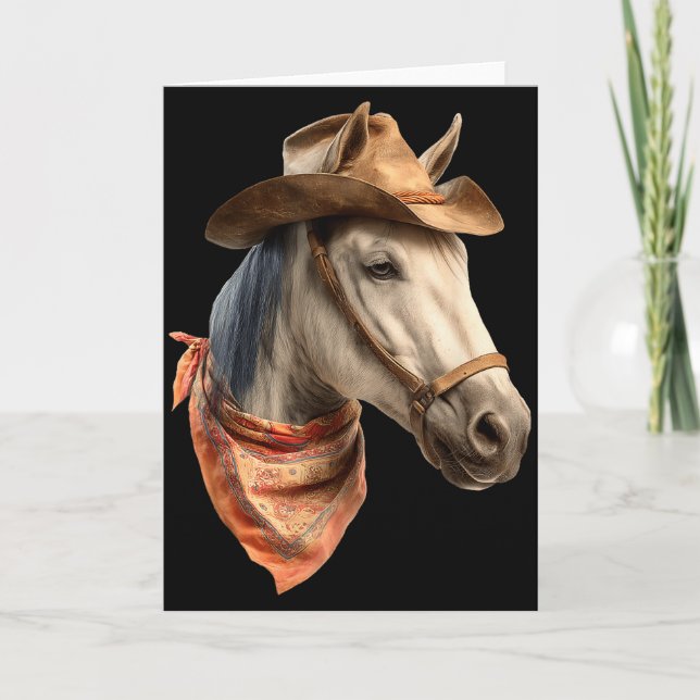 Carte Horse Cowboy Equestrian Riding Funny Graphic  (Devant)