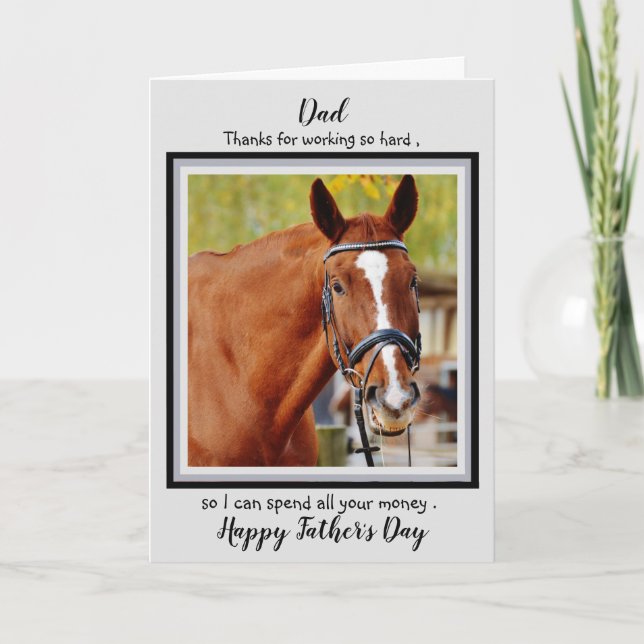 Carte Horse Dad - Funny Fête des pères - Horse Photo Hum (Devant)