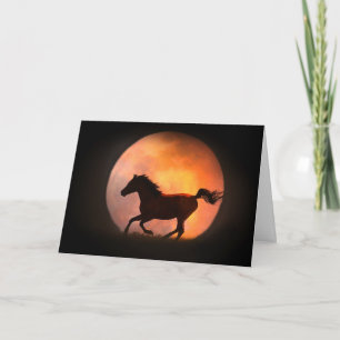 Carte Horse et Lune Salutation d'anniversaire