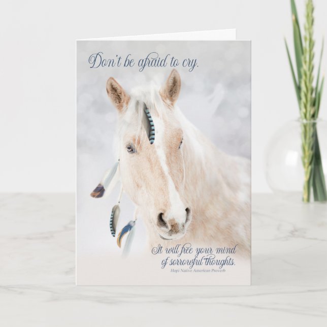Carte Horse Pet Sympathie Proverbe Amérindien (Devant)