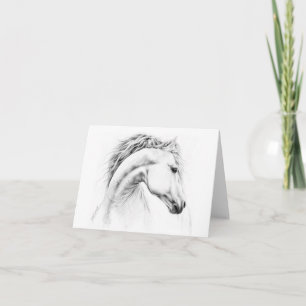 Carte Horse portrait drawing equestrian art