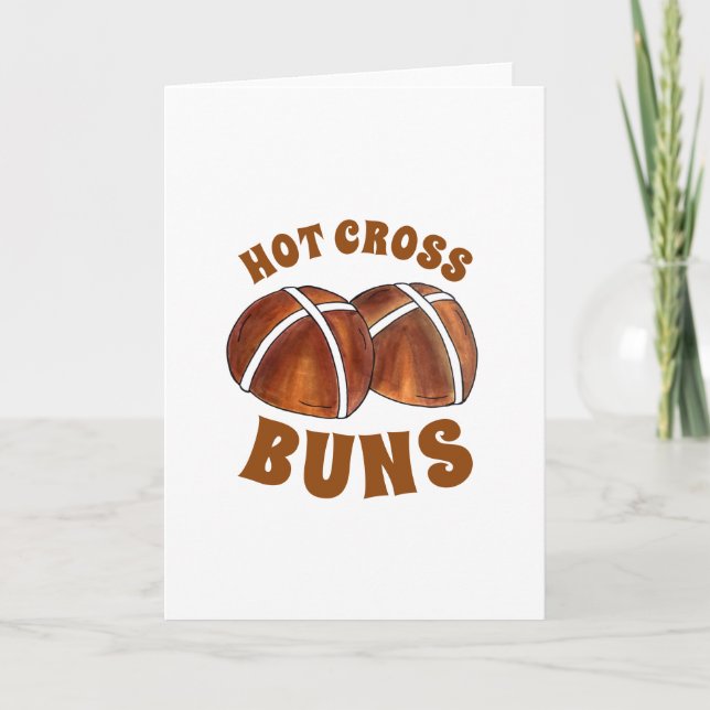 Carte Hot Cross Buns British Food Baking Pâques de Pâque (Devant)