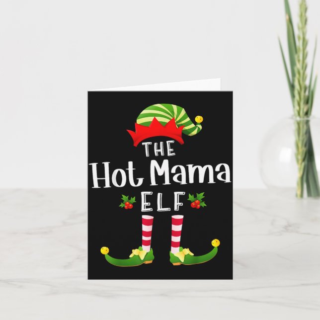 Carte Hot Mama Christmas Elf Matching Pajama X-mas Party (Devant)