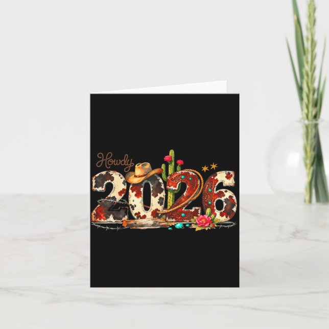 Carte Howdy 2026 New Year Hello 2026 Western New Year  (Devant)