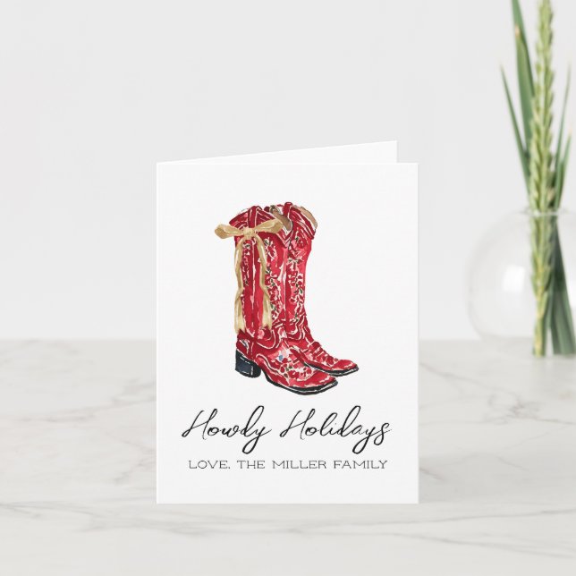 Carte Howdy Holidays Noël Occidental (Devant)