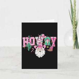 Carte Howdy Santa Claus Pink Noël Pays Cowboy Sa