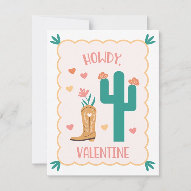 Carte "Howdy Valentine" Western Valentine's Day Card (Devant)