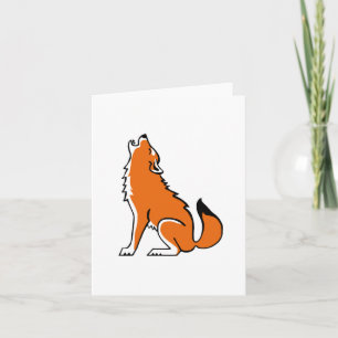 Carte Howling Red WOLF-Endangered animal graphique
