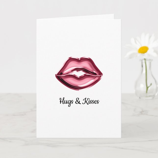 Carte Hugs Baisers Lièvres (Petite plante)