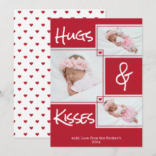 Carte Hugs & Kisses Multi photo Valentine Salutation