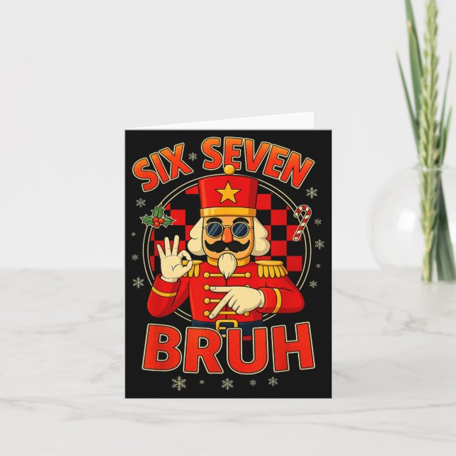 Carte Hugvyn Six Seven Bruh Nutcracker Christmas 67 Meme (Devant)