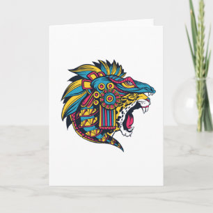 Carte Huichol Jaguar coloré