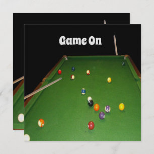 Carte Huile De Table De Huitième Ball Avec Boules Et Coe