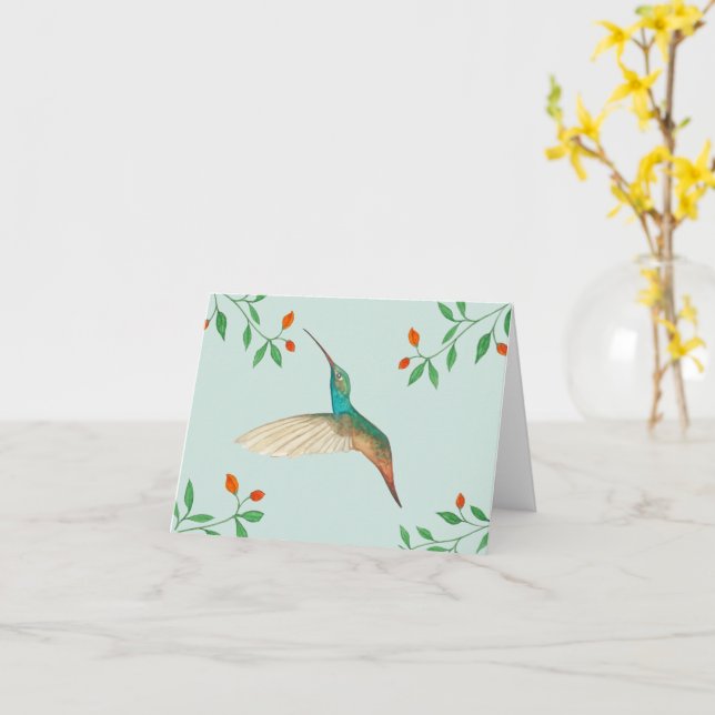 Carte Hummingbird and Flowers (Fleur jaune)