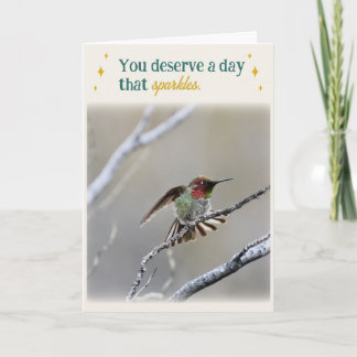 Carte Hummingbird Folded Birthday Card