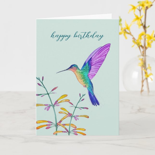 Carte Hummingbirds and Flowers (Fleur jaune)