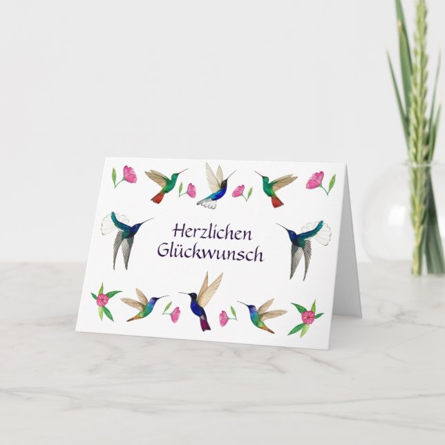 Carte Hummingbirds Herzlichen Glückwunsch (Devant)