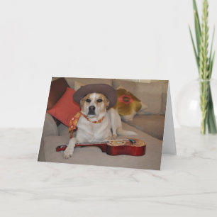 Carte humoristique avec la photo du chien dans le