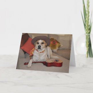 Carte humoristique avec la photo du chien dans le