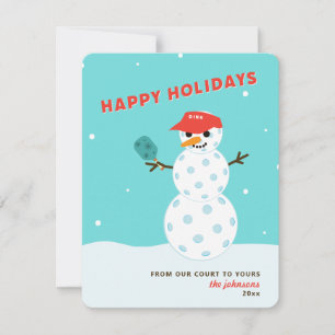 Carte humoristique de Noël pour Pickleball avec bo