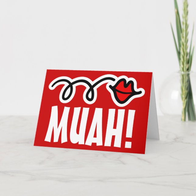Carte humoristique de Valentine avec un baiser (Devant)