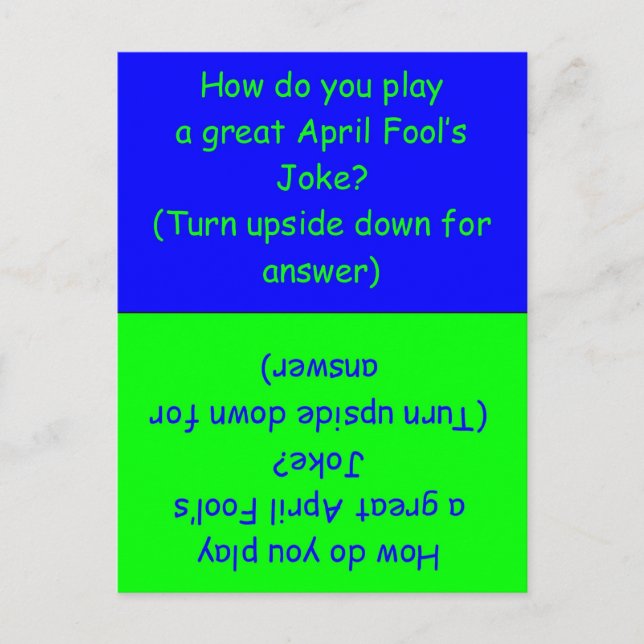 Carte humoristique du jour du fou d'avril (Devant)