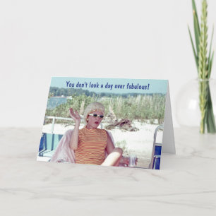 Carte Humoristique Femme Rolling Cheveux Retro Anniversa