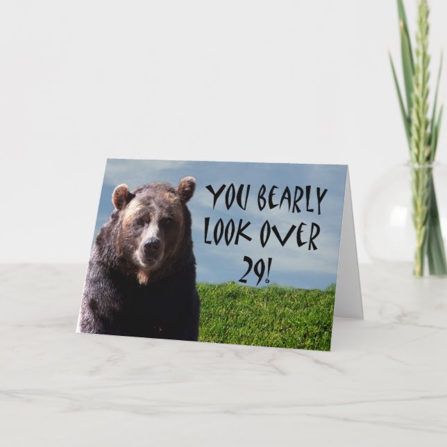 Carte Humoristique Funny Bear Animal Birthday Card (Devant)