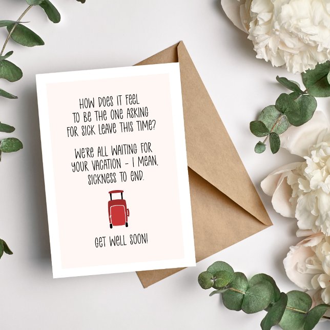 Carte humoristique Get Well Bientôt pour Coworker  (Créateur téléchargé)