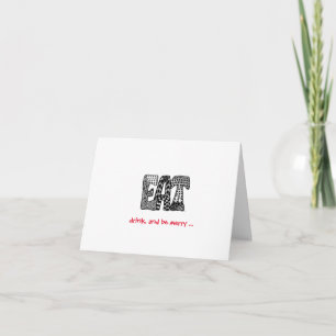 Carte humoristique Mangez, buvez et soyez joyeux