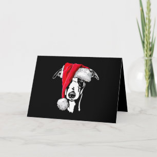 Carte humoristique whippet père Noël Noël chien cadeau d