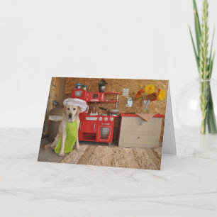 Carte Humorous birthday card, dog dressed as chef.