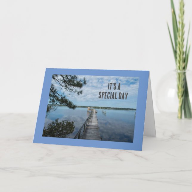 CARTE HUMOROUS LAKE ENTHOUSIAST ANNIVERSAIRE SOUHAIT (Devant)